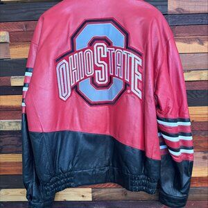 🏈 Vintage Varsity Vibes: Ohio State Buckeyes Leather Jacket 🏈
